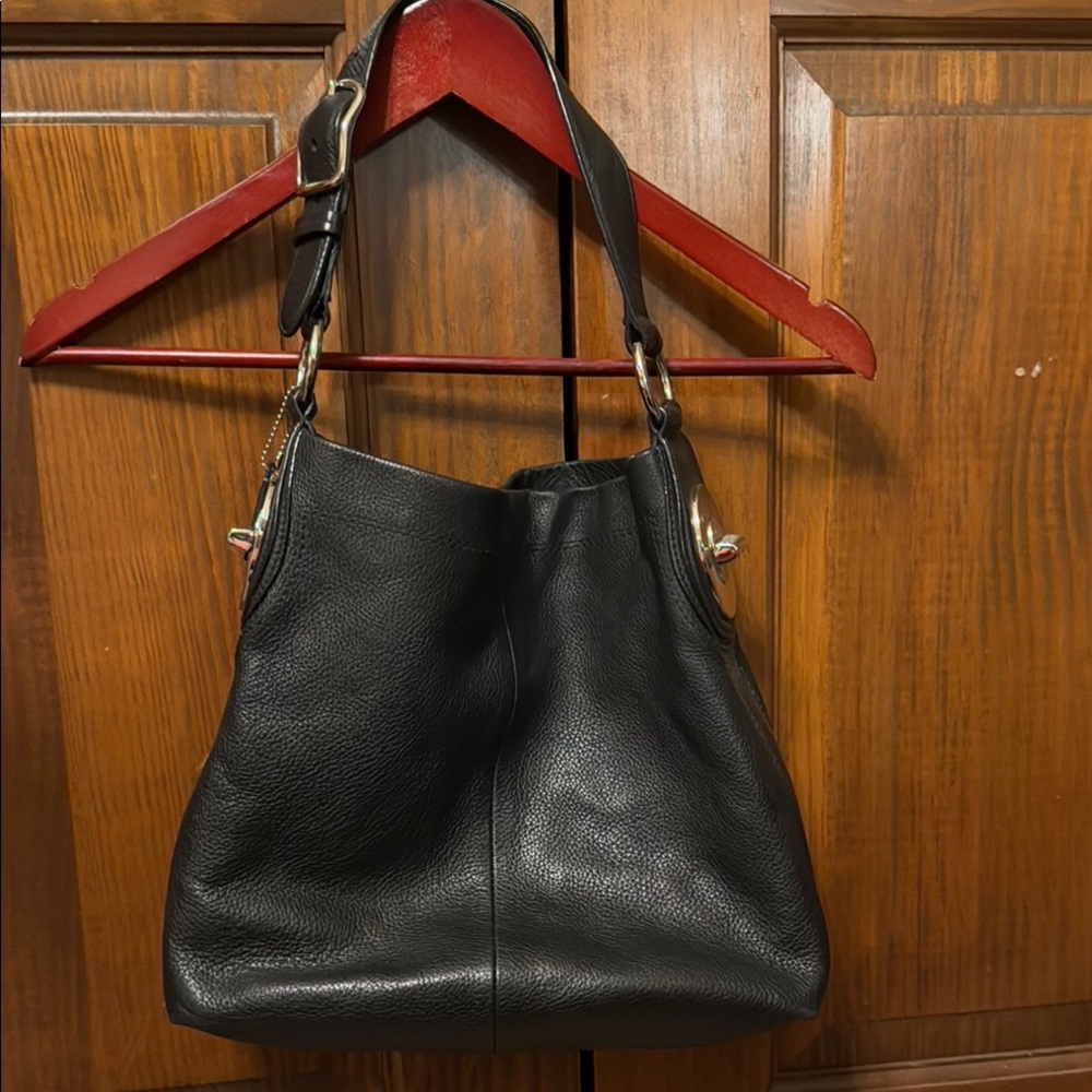 Coach Black Pebble Leather Handbag